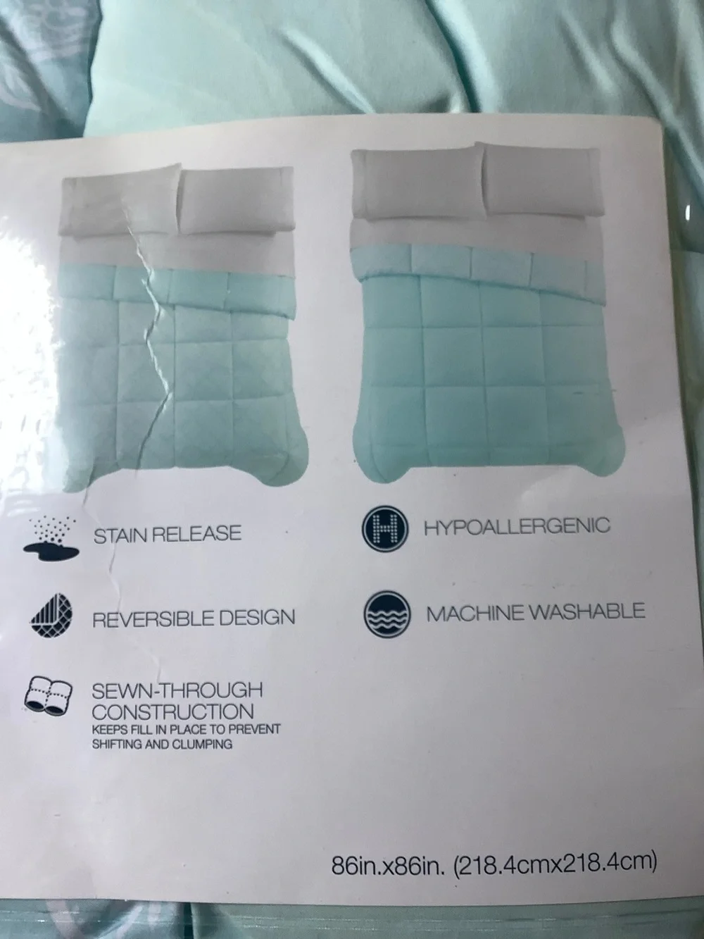 NWTs Gorgeous Comforter Full/ Queen AQUA Green Floral Design The Big One was $99